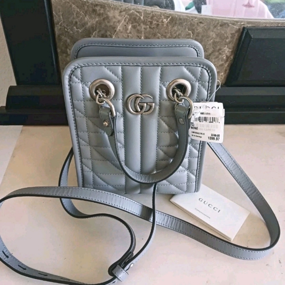 Gucci GG Marmont Quilted Crossbody Leather Handbag